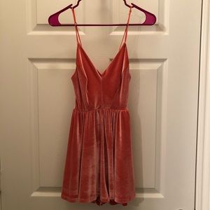 Urban Outfitters Dresses - Pink Velvet Crush Romper size SMALL Urban Outfitters Dresses - Pink Velvet Crush Romper size SMALL